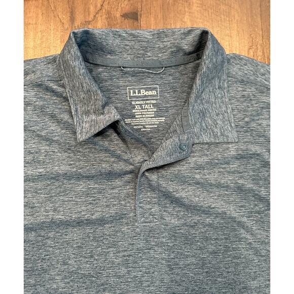 LL Bean Mens Ultralight Adventure Polo Gray Slightly Fitted XLT Tall - Picture 2 of 5